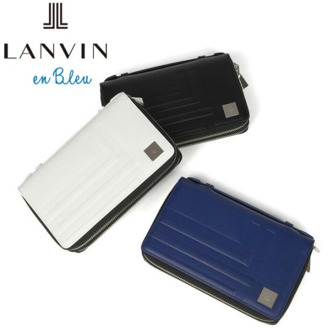 LANVIN en Bleu 521221 ランバンオンブルー フィズ レザークラッチバッグ ダブルファスナー ikt02