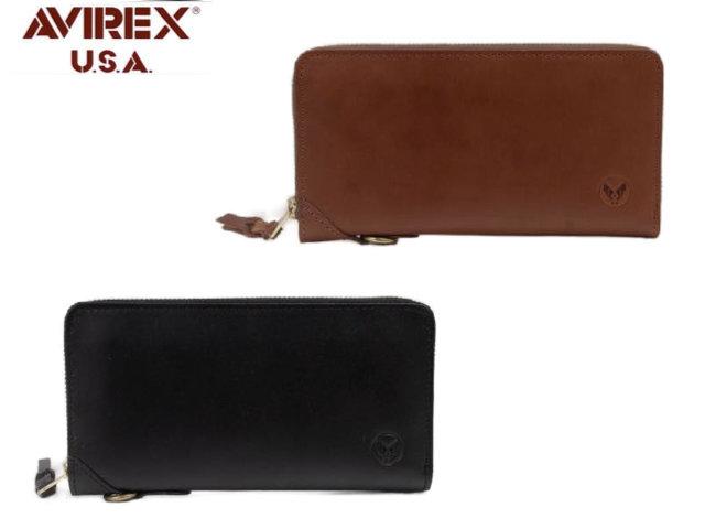 アヴィレックス AVIREX バッファローレザー ラウンドファスナー長財布 AX9302 rowa12