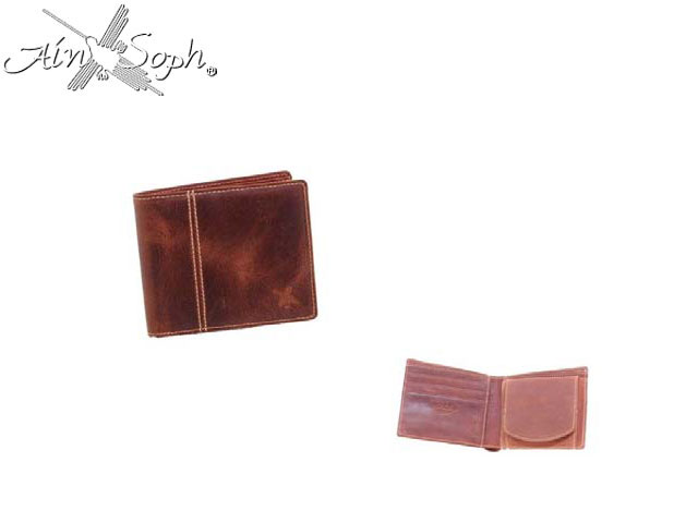 Ain Soph アインソフ AINSOPH 牛革 二つ折り財布 DA654-SAG ain44