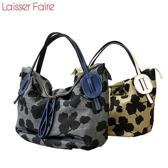正規品 メンズ レディース ポイント10倍  通勤 通学 記念日 冠婚葬祭 ホワイトデー Laisser Faire レッセフェール フィオレ 本革×イタリア製麻ショッピングハンドバッグ 520039 lily19