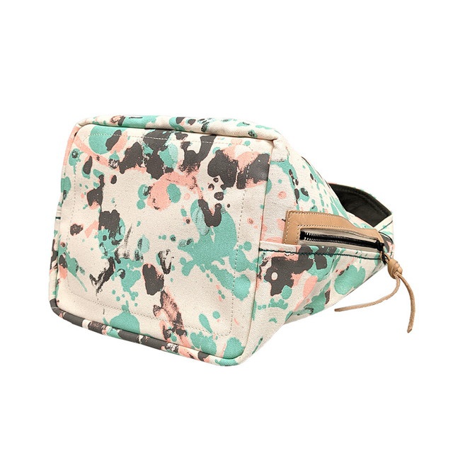 正規品 メンズ レディース ポイント10倍  通勤 通学 記念日 冠婚葬祭 ホワイトデー Laisser Faire レッセフェール 日本製 クレイ ドリッピングプリント綿×牛革ハンドバッグ 520122 lily19 正規品 メンズ レディース ポイント10倍 通勤 通学 記念日 冠婚葬祭