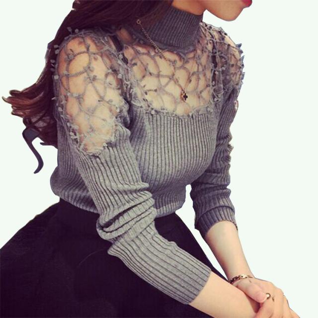 レース エッジ ボトミング Tシャツ トップス カットソー ニットソー 袖