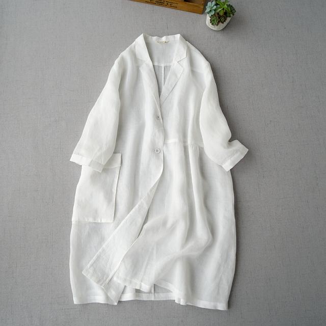 カーディガン 春 夏 秋 レディース ブラック ミルキーホワイト シャツ ロング 七分袖 襟 ポケット 付き 麻 涼しい 羽織 オーバーサイズ ゆったり 透け感 日焼け対策 きれいめ 可愛い シンプル カジュアル お洒落 休日 デート お出かけ お呼ばれ 旅行 OL 学生 ママ 通勤 通学