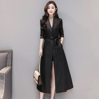 レディース アウター レザー コート  ロング丈 ジャケット ベルト付き ウエストリボン ウエストマーク 襟付き スーツ襟 長袖 裏地 無地 シンプル かっこいい 個性的 お洒落  きれいめ 上品 デート パーティ 通勤 お出かけ 普段使い 大きいサイズ XL 2XL 3XL 4XL 春 秋 冬 赤