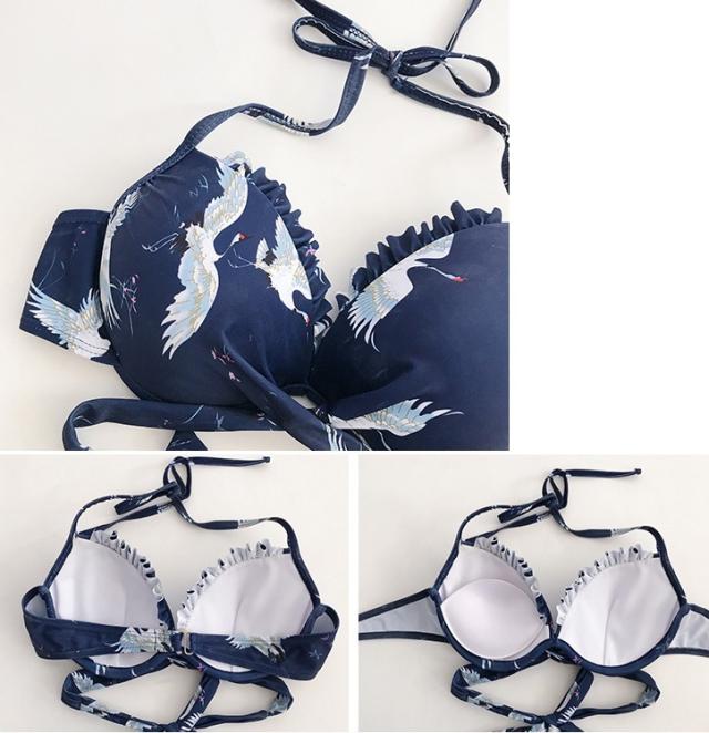 水着 ビキニ レディース 花柄 3点セット クロス デザイン ボクサー