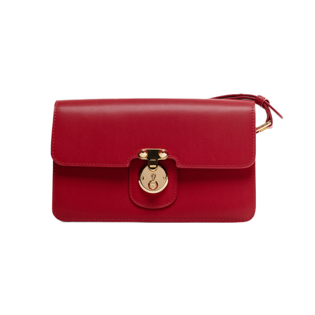 バッグ ミニバッグ レディース かばん 小さめ ショート ロング 2way ショルダー 斜め掛け 肩掛け 牛皮 革 レザー ゴールド 金具  四角 スクエア フラップ 硬い シンプル ストラップ 調節可能 お洒落 可愛い 赤 春 夏 秋 冬 旅行 休日 女子会 お呼ばれ