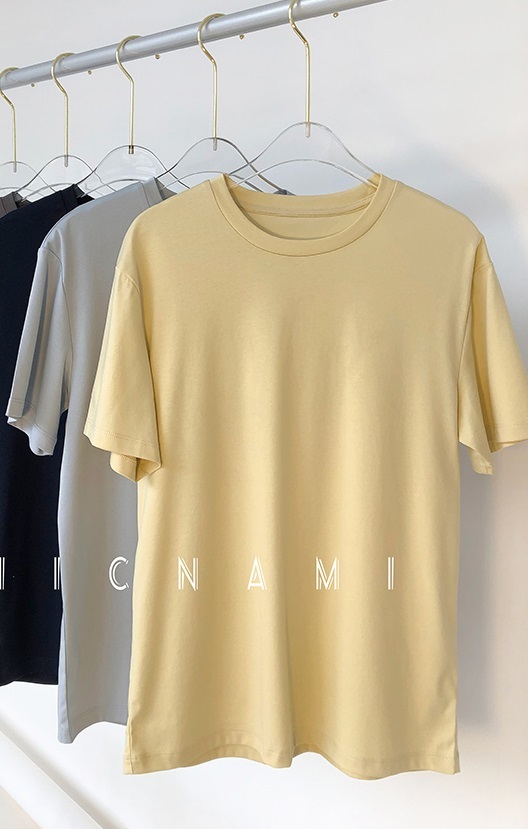 Tシャツ レディース 半袖 ゆったり 夏 トップス カットソー ラウンドネック 無地 シンプル 綿100％ 大人 お洒落 こなれ感 カジュアル ナチュラル ママ 通勤 通学 学生 お出かけ デート 旅行 休日 普段着 普段使い 重ね着 着回し_12