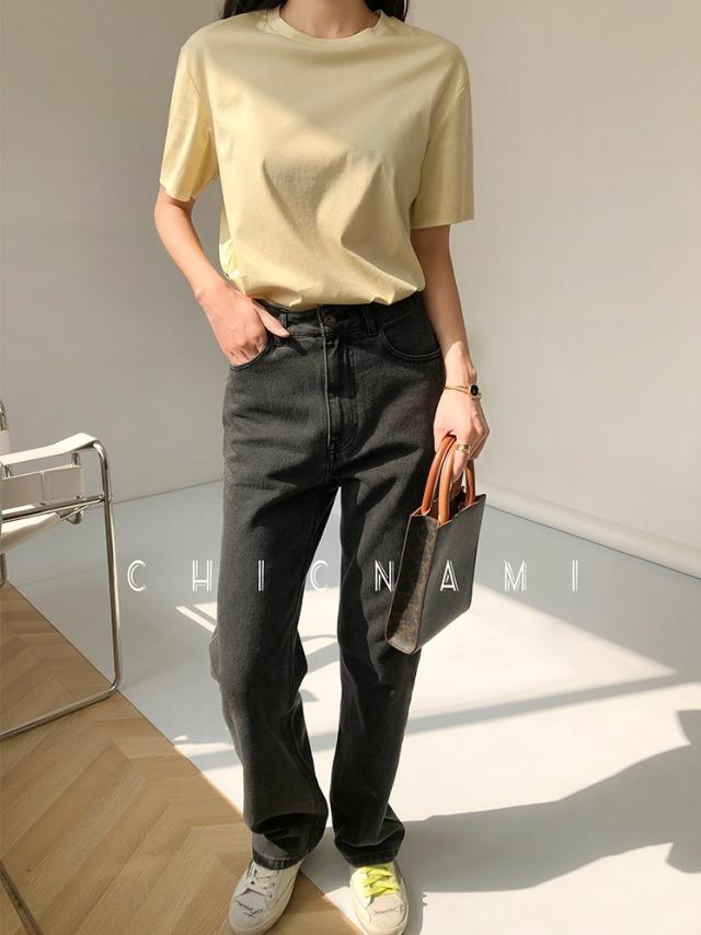 Tシャツ レディース 半袖 ゆったり 夏 トップス カットソー ラウンドネック 無地 シンプル 綿100％ 大人 お洒落 こなれ感 カジュアル ナチュラル ママ 通勤 通学 学生 お出かけ デート 旅行 休日 普段着 普段使い 重ね着 着回し_4