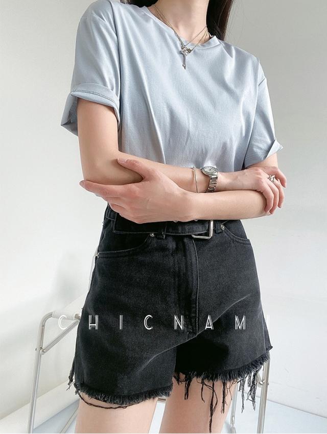 Tシャツ レディース 半袖 ゆったり 夏 トップス カットソー ラウンドネック 無地 シンプル 綿100％ 大人 お洒落 こなれ感 カジュアル ナチュラル ママ 通勤 通学 学生 お出かけ デート 旅行 休日 普段着 普段使い 重ね着 着回し_9