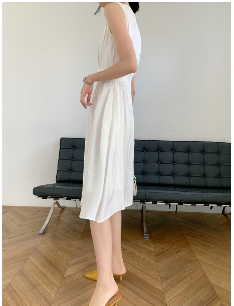 ワンピース ノースリーブ レディース 白 黒 きれいめ 小さい 大きい