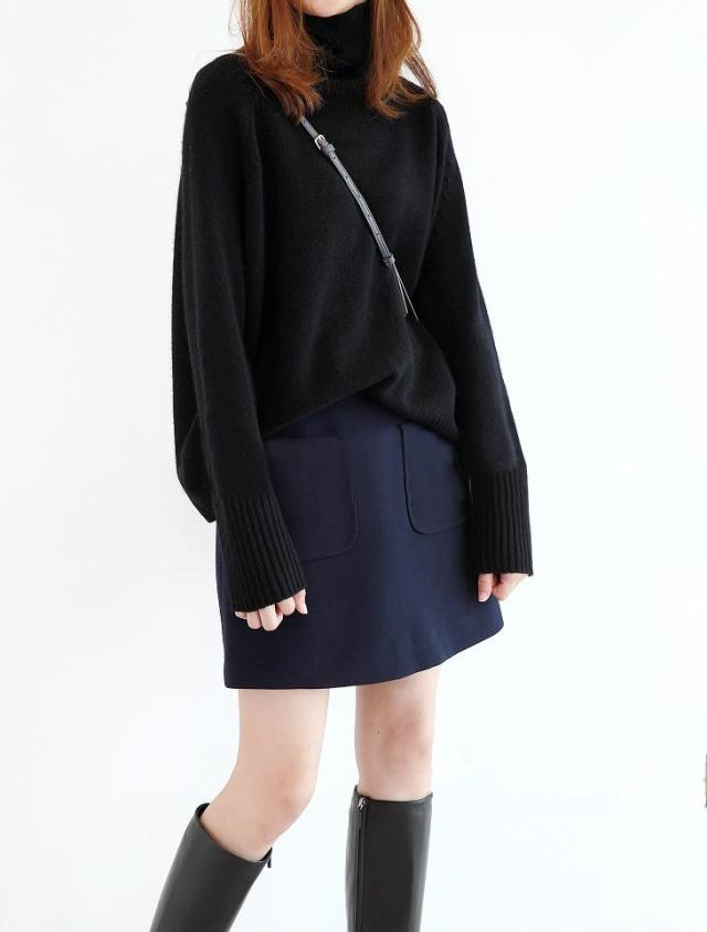 セーター ハイネック ゆるニット ウール トップス ゆったり オーバーサイズ 長袖 シンプル カジュアル きれいめ シック 定番 着回し ベーシック 重ね着 韓国系 オルチャン 首元あったか 防寒 こなれ感 ラフ 秋冬 学生 通学 大人 ママ 通勤 オフィス デート お出かけ 普段使いの通販は 5,280円