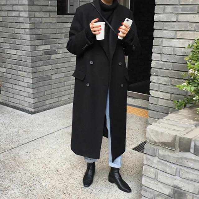 ダブルブレスト コート レディース アウター ロング ロング丈 長袖 V