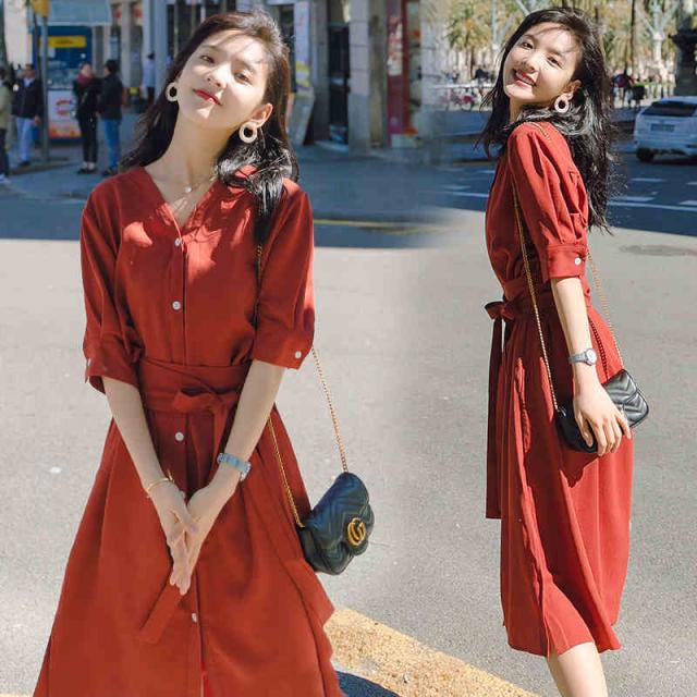 レディース ワンピース 人気 おすすめ 通販 ロング シフォン ミモレ丈 ひざ下 ボタン Vネック 襟なし シャツワンピ 半袖 袖あり ウエスト リボン ハイウエスト ゆったり サイド スリット くすみ カラー 大人 かわいい カジュアル 10代 20代 30代 通勤 通学 デート お出かけの通販は 7,980円