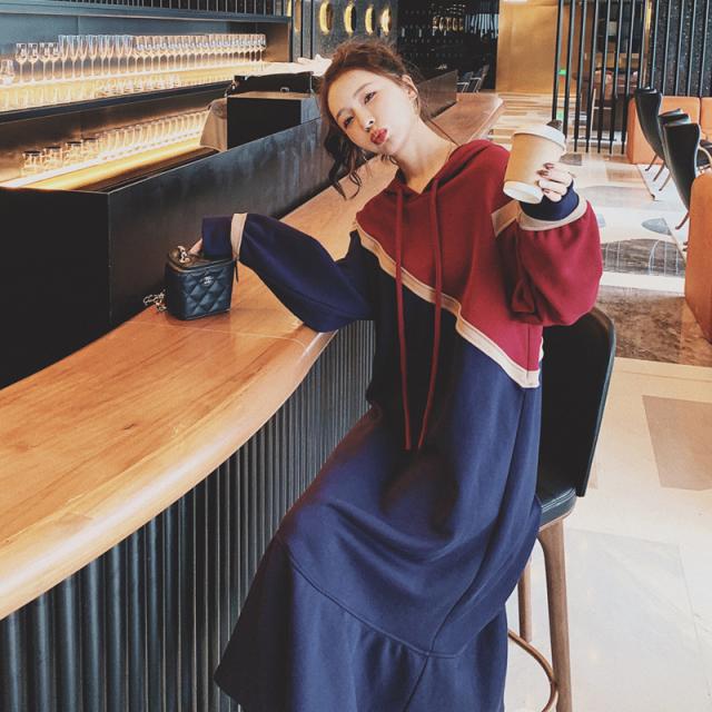 ワンピース レディース 長袖 袖あり 薄手 ロング スウェット