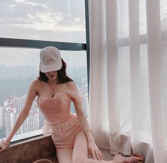 レディース トップス ワンショル シースルー 透け感 オーガンジー 背面