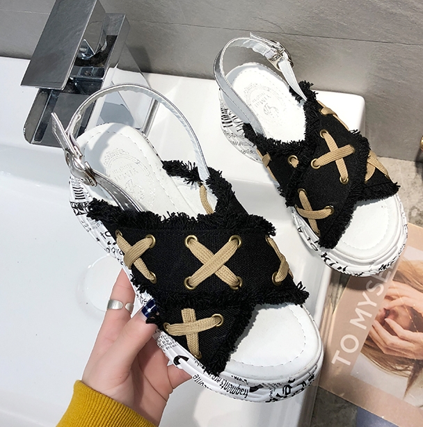 厚底クロスサンダル シューズ バックストラップ レディース 歩きやすい