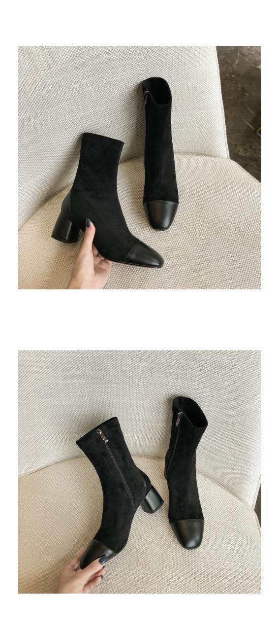 スウェードブーツ ブーツ ソックスブーツ 5cmヒール スウェード きれいめ シンプル 無地 春 秋 冬 10代 20代 30代 40代 レディース OL デート お出かけ サイズ 21.5cm 22cm 22.5cm 23.0cm 23.5cm 24.0cm 24.5cm 25.0cm ブラック カーキ