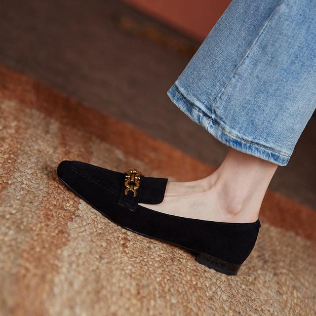 スクエアトゥローファー シューズ レディースシューズ フラット