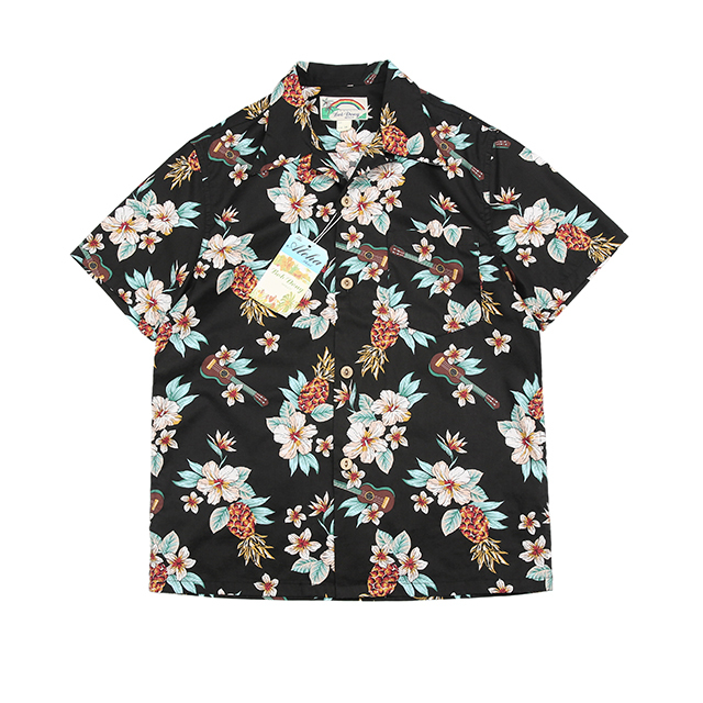 アロハ シャツ レディース トップス 半袖 Vネック 前開き 綿 かわいい