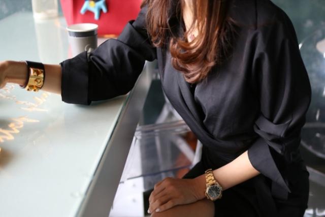 シャツワンピース 長袖 膝下 小さいサイズ アシンメトリー ミニ ラップ