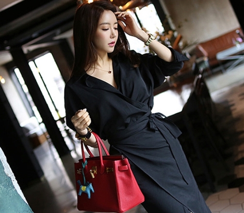 シャツワンピース 長袖 膝下 小さいサイズ アシンメトリー ミニ ラップスカート カシュクール 胸元 春 夏 秋 スリム 細身 切り替えデザイン ウエスト リボン 大人 女子 かっこいい 上品 クール きれいめ シンプル 通勤 ビジネス 学生 ママ 女子会 デート XS S M L XL 2XL 黒 シャツワンピース 長袖 膝下 小さいサイズ アシンメトリー ミニ ラップ