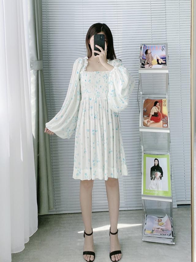 小花柄 シフォン ワンピース ワンピ シャーリング マイクロミニ