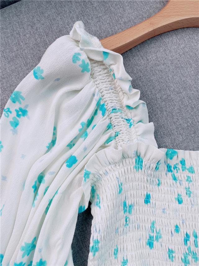 小花柄 シフォン ワンピース ワンピ シャーリング マイクロミニ