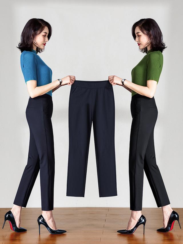 ハイウエストシガレットパンツ ボトムス パンツ ストレートパンツ 9分