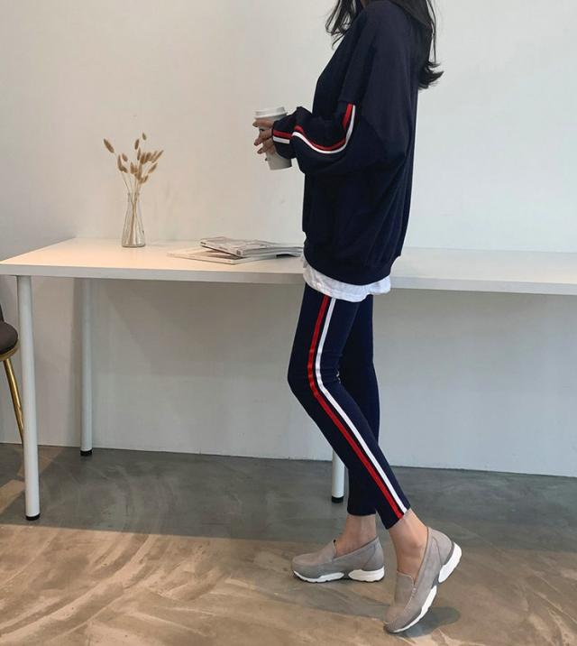 スウェット レディース セットアップ 長袖 レギンス ラウンドネック