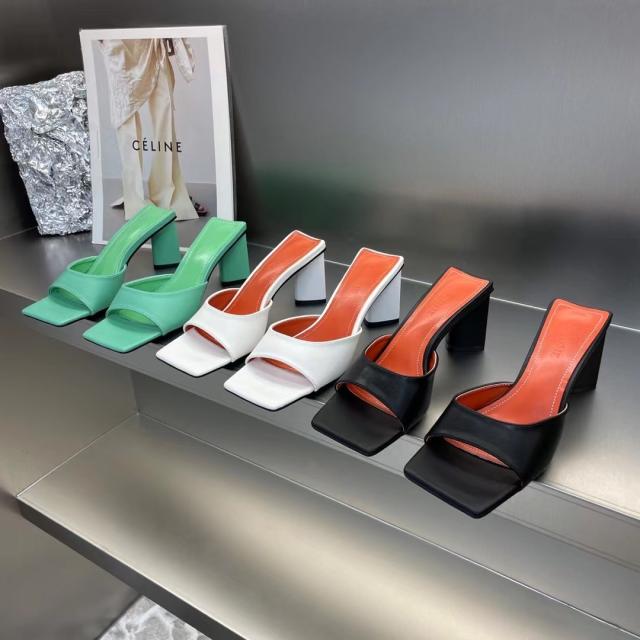 サンダル レディース ヒール スクエアトゥ ミュール チャンキーヒール 春 夏 PU ヒールサンダル つっかけ 歩きやすい 履きやすい 美脚 脚長 シンプル かわいい きれいめ カジュアル 大人 女子 おしゃれ きちんと感 普段使い お出かけ デート リゾート 3色展開 黒 白 グリーンの通販は 5,487円