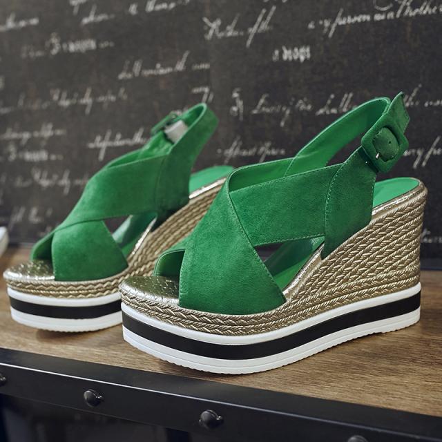 レディース サンダル 厚底 オープントゥ 夏 ストラップ ウエッジソール