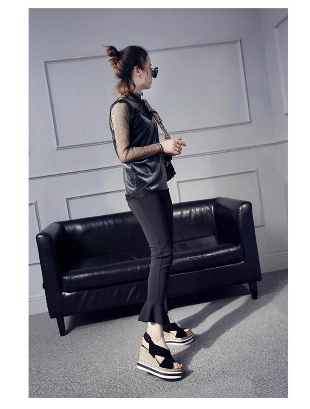 レディース サンダル 厚底 オープントゥ 夏 ストラップ ウエッジソール