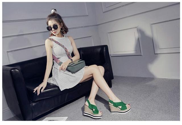 レディース サンダル 厚底 オープントゥ 夏 ストラップ ウエッジソール