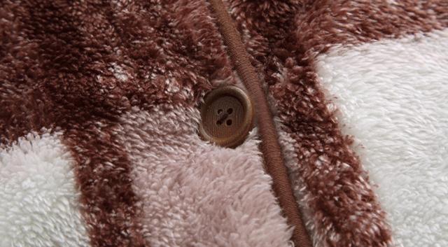 パジャマ もこもこ レディース 長袖 丈長 チェック柄 秋 冬 ルーム