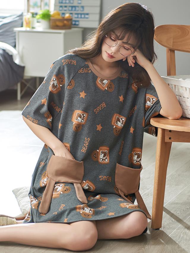 ルームウェア パジャマ 寝巻き ワンピース Tシャツ クロップドパンツ