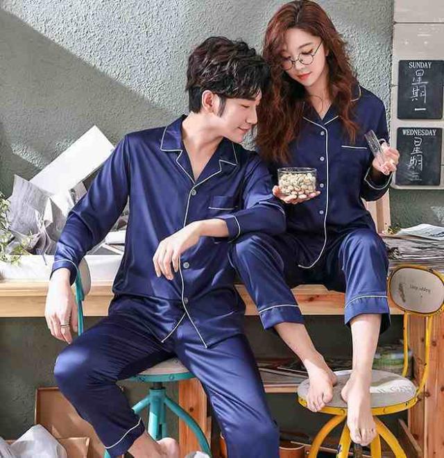 ルームウェア パジャマ 寝巻き トップス ボトムス 上下セット 2点セット ツーピース 長袖 袖あり 襟付き ボタン 前開き シルク 無地 ロングパンツ パンツ ズボン ロング丈 ゆったり カップル お揃い ペア かわいい 可愛い 大人可愛い おしゃれ お洒落 部屋着 お泊り デート