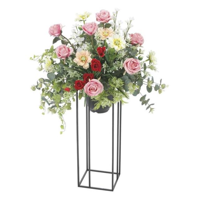 光の楽園(2025年版) フレンチローズスタンド1.0 品番：2568A400 高さ：100cm - アートクリエイション [光触媒/人工観葉植物] の通販は