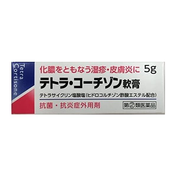 【指定第2類医薬品】 テトラコーチゾン軟膏 5g - 伊丹製薬 ※ネコポス対応商品 [ステロイド/抗生物質]