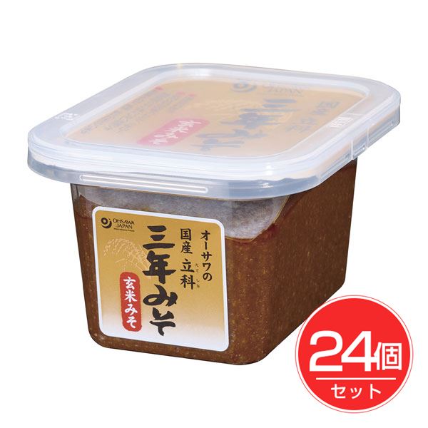 オーサワの国産立科三年みそ 玄米 300g×24個セット - オーサワジャパン
