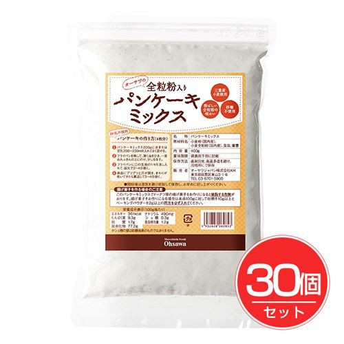 オーサワの全粒粉入りパンケーキミックス 400g×30個セット - オーサワジャパン