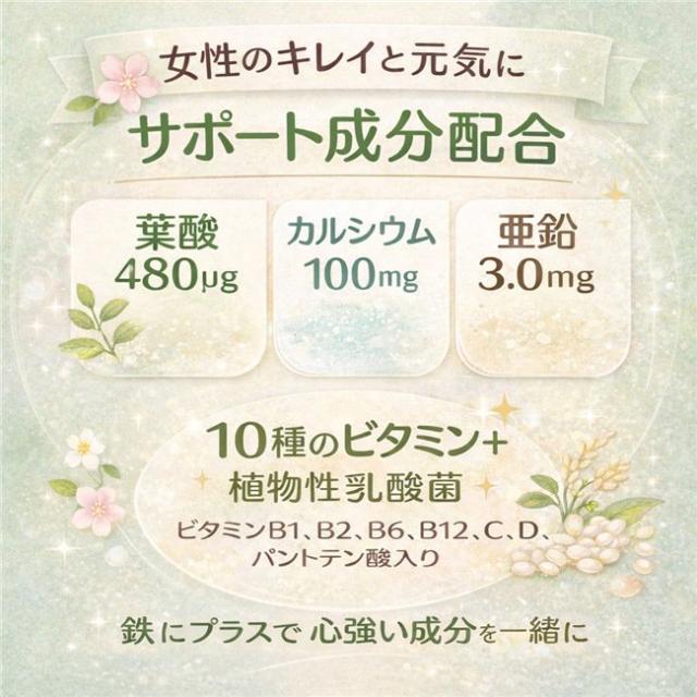 フェリチン鉄＋葉酸 60粒 ×12個セット (合計240日分) - ユニマットリケン [鉄サプリ 女性/鉄不足 サプリ]_2