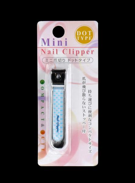 爪切り ミニサイズ ストッパー付 ドット柄 (100円ショップ 100円