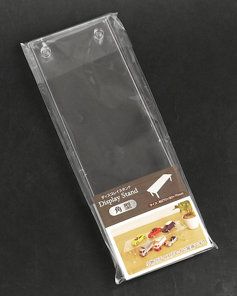 ディスプレイスタンド 角型 ロングサイズ(27×9×高さ7cm) (100円