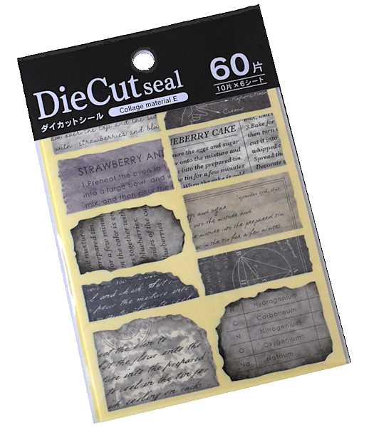 ダイカットシール コラージュマテリアルE 60片入 (100円ショップ 100円
