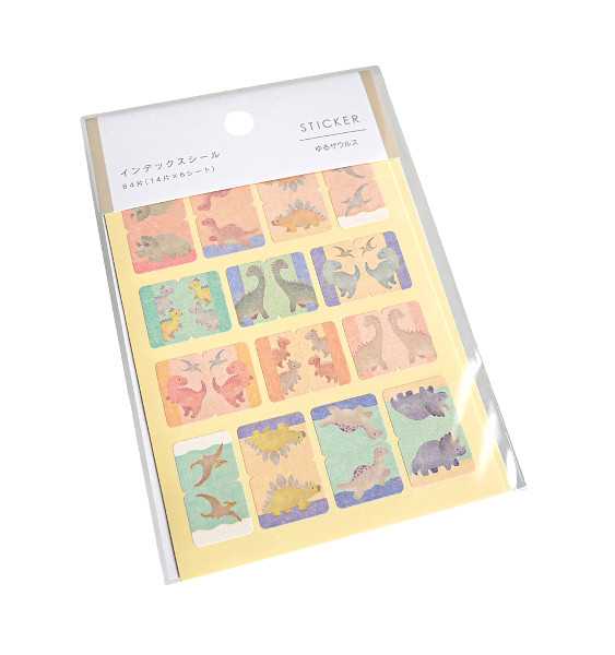 インデックスシール ゆるザウルス 84片入 (100円ショップ 100円均一