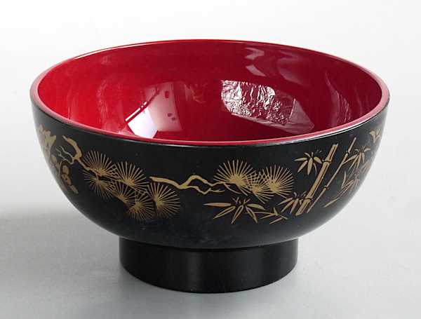 汁椀 松竹梅 黒 容量360ml (100円ショップ 100円均一 100均一 100均)の