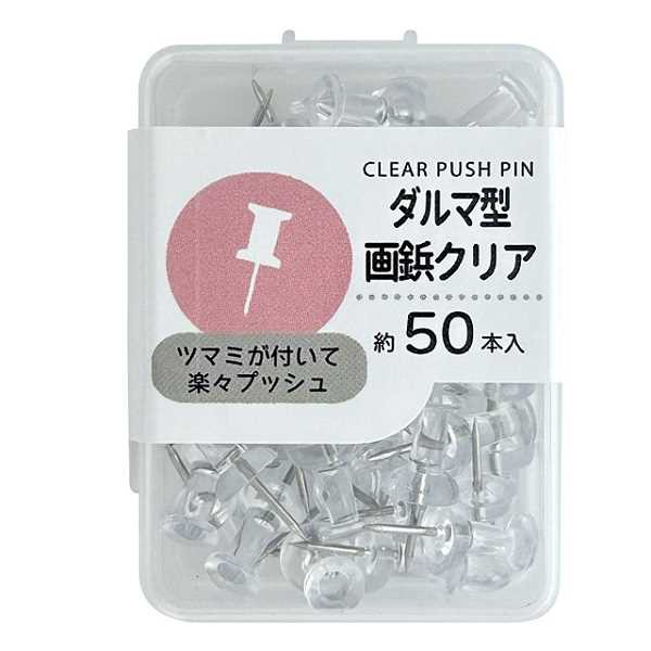 クラウングループ ダルマ画鋲 100本入 透明 CR-GB1080-T 1箱