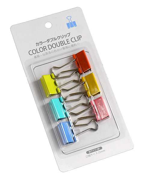 カラーダブルクリップ Mサイズ(口幅2.5cm) 6個入 (100円ショップ 100円均一 100均一 100均)の通販はau PAY マーケット  100円雑貨＆日用品卸−ＢＡＢＡＢＡ au PAY マーケット－通販サイト