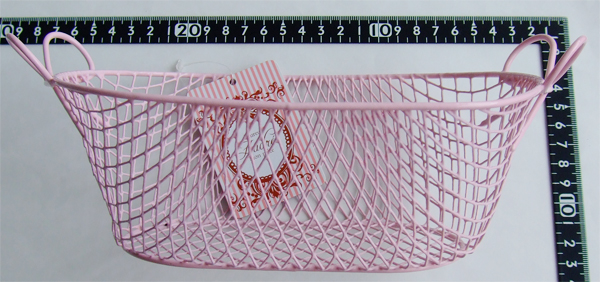 ワイヤーバスケット オドレ 24×13.5×高さ9.5cm ［色指定不可］ (100円