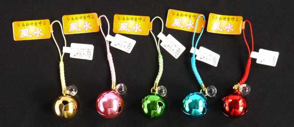 ストラップ 風水カラー鈴 ［色指定不可］ (100円ショップ 100円均一